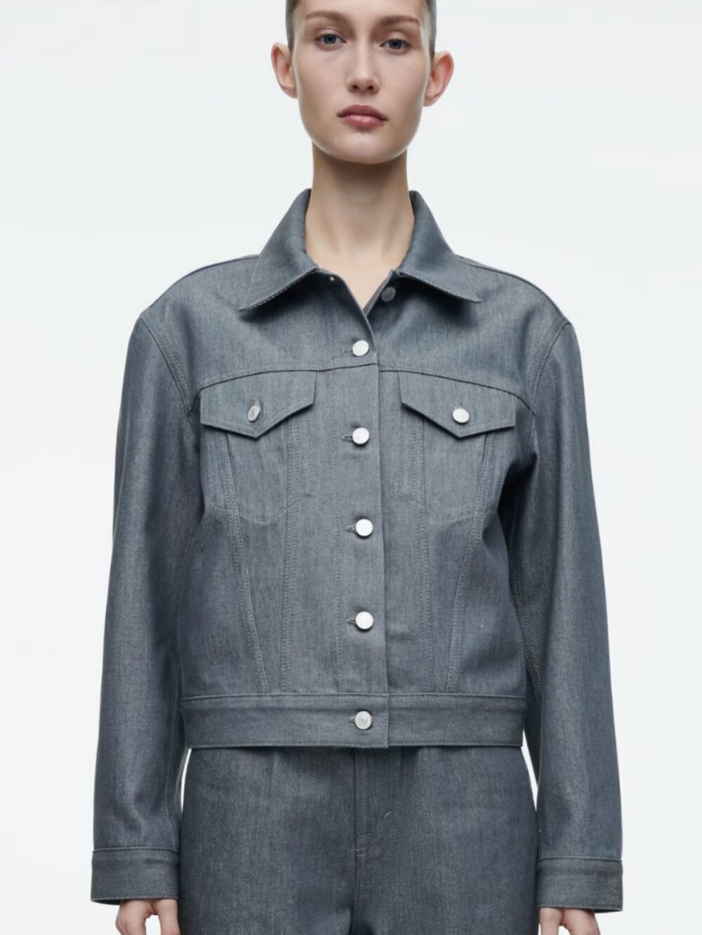 COS Oversized Raw Gray Denim Jacket, XS, NWT